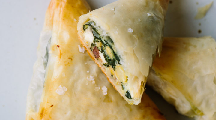 Chard Chickpea Olive Spanakopitas