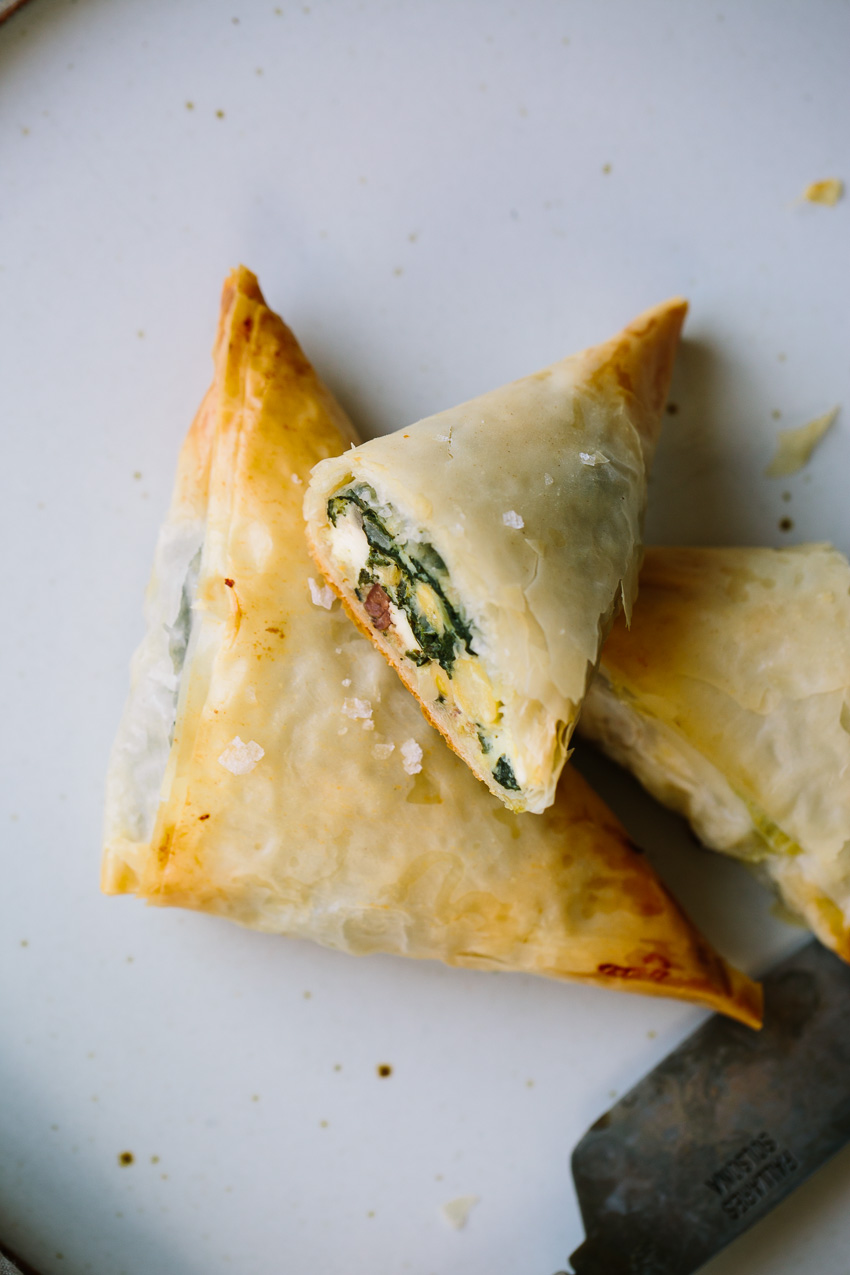 Chard Chickpea Olive Spanakopitas