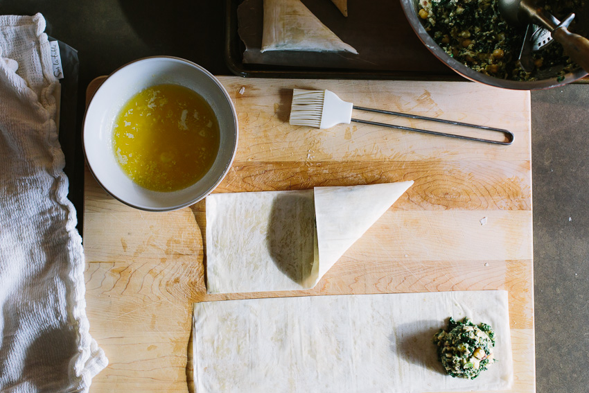 Chard Chickpea Olive Spanakopitas