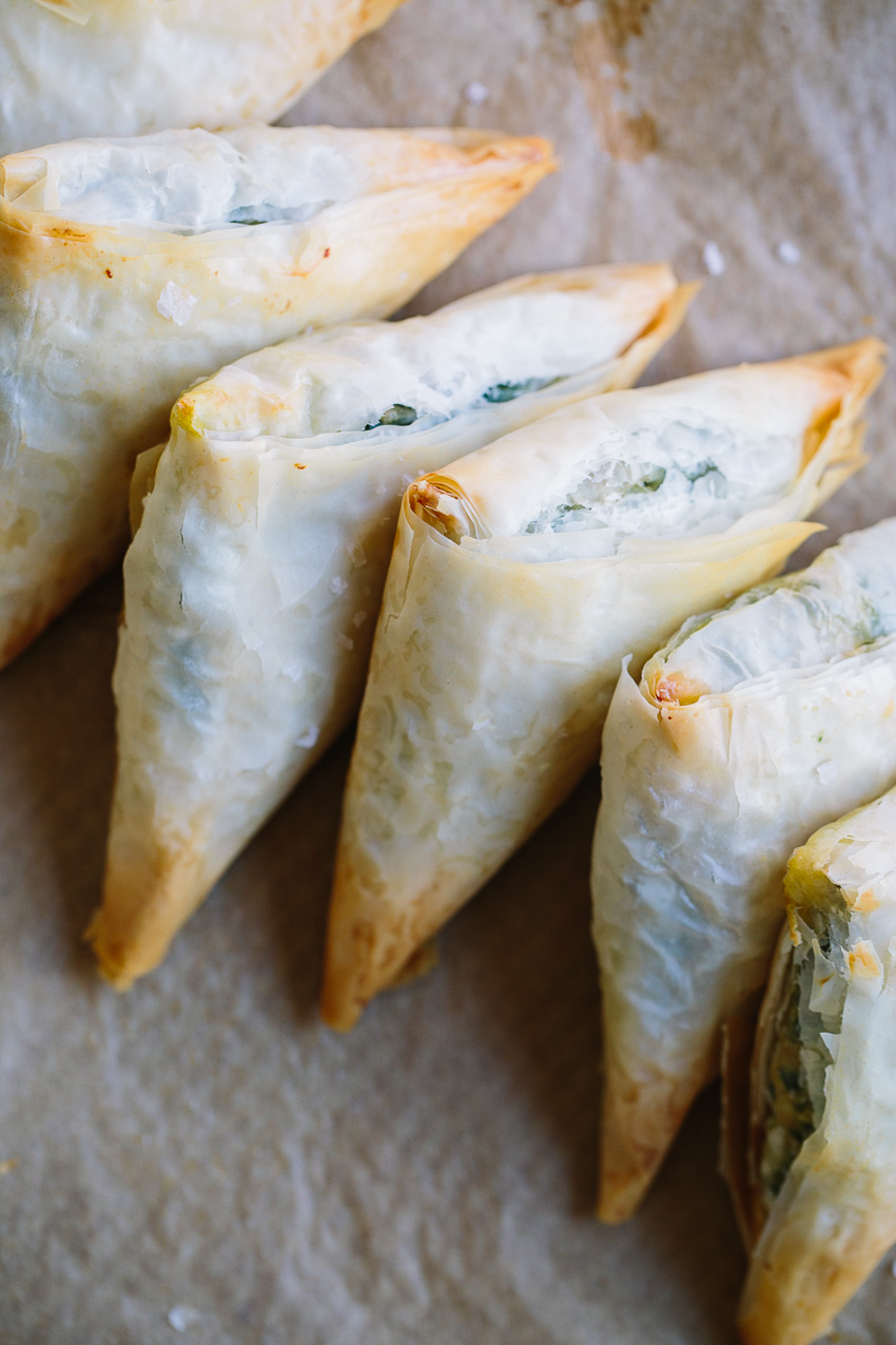 Chard Chickpea Olive Spanakopitas