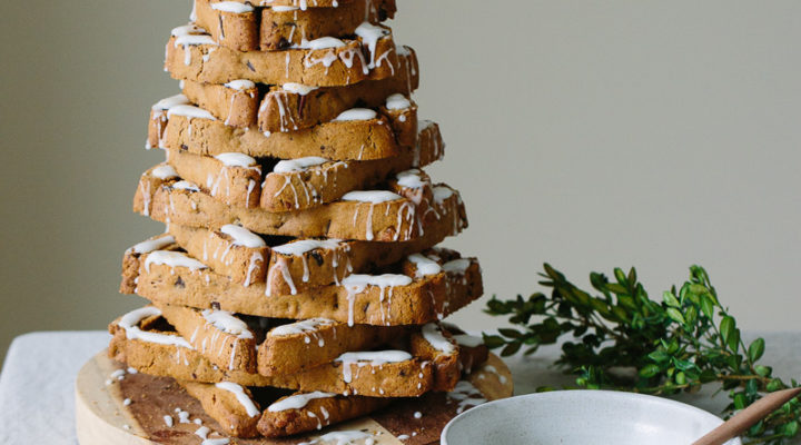 Espresso Chocolate Pecan Biscotti Tree