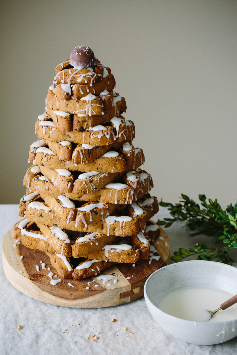 Espresso Chocolate Pecan Biscotti Tree