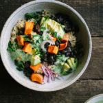 Black Bean Sweet Potato Grain Bowls with Herbed Tahini Dressing