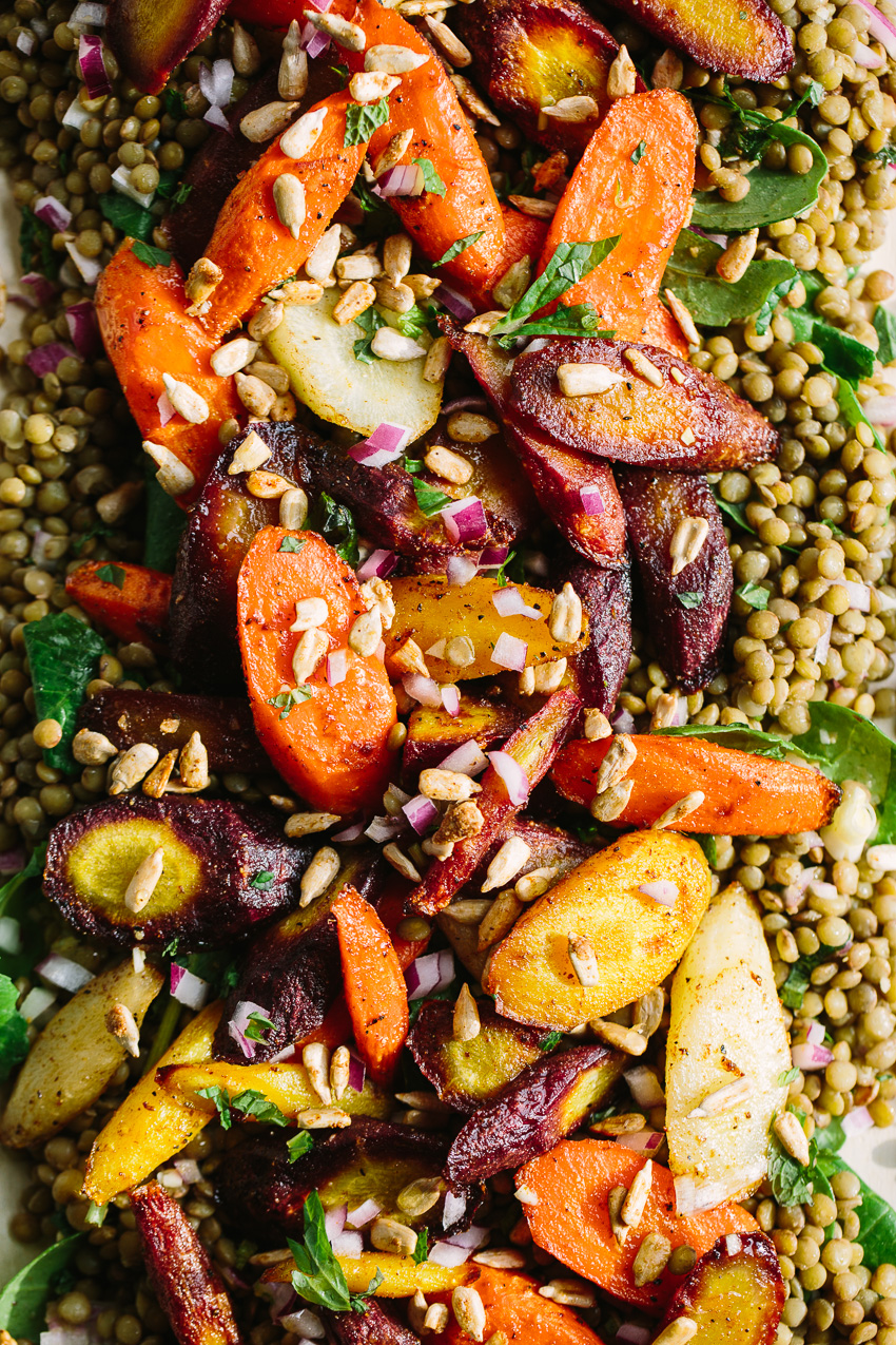 Masala Lentil Salad with Cumin-Roasted Carrots