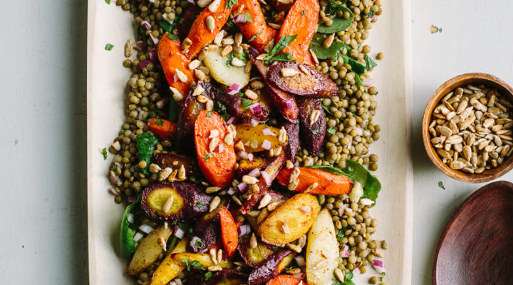 Masala Lentil Salad with Cumin Roasted Carrots