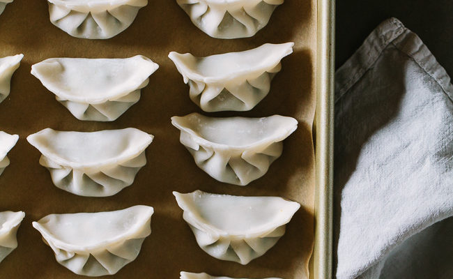 Pork Chard Chive Dumplings + a wrapping tutorial