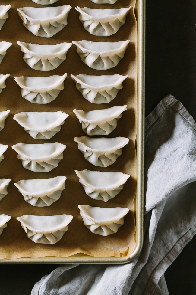 Pork, Chard, and Chive Dumplings + a wrapping tutorial