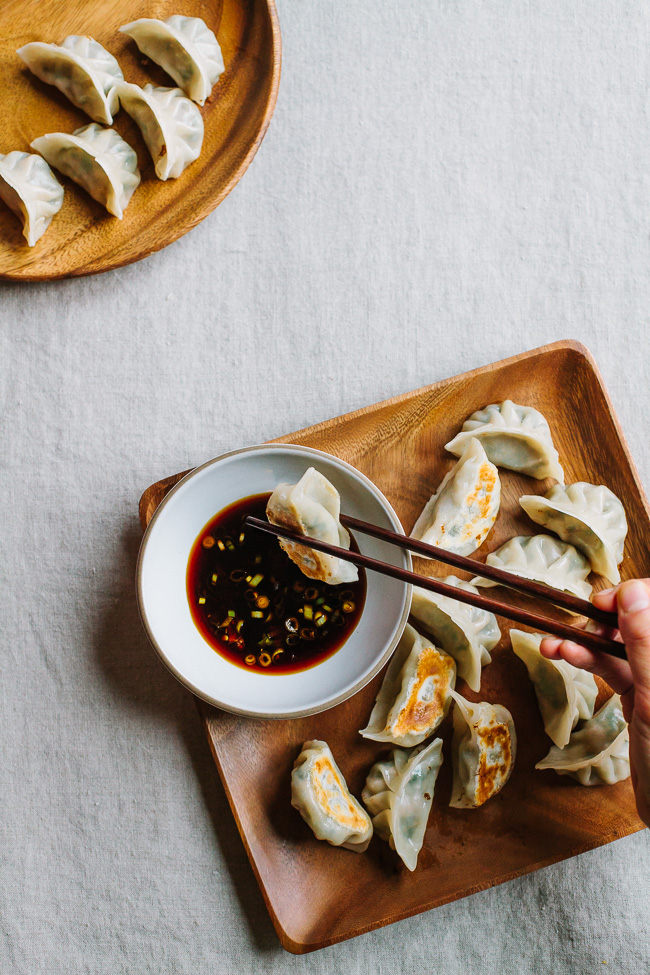 Pork, Chard, and Chive Dumplings + a wrapping tutorial