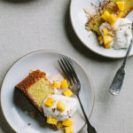 Almond Spelt Cake with Mascarpone Cream and Mango